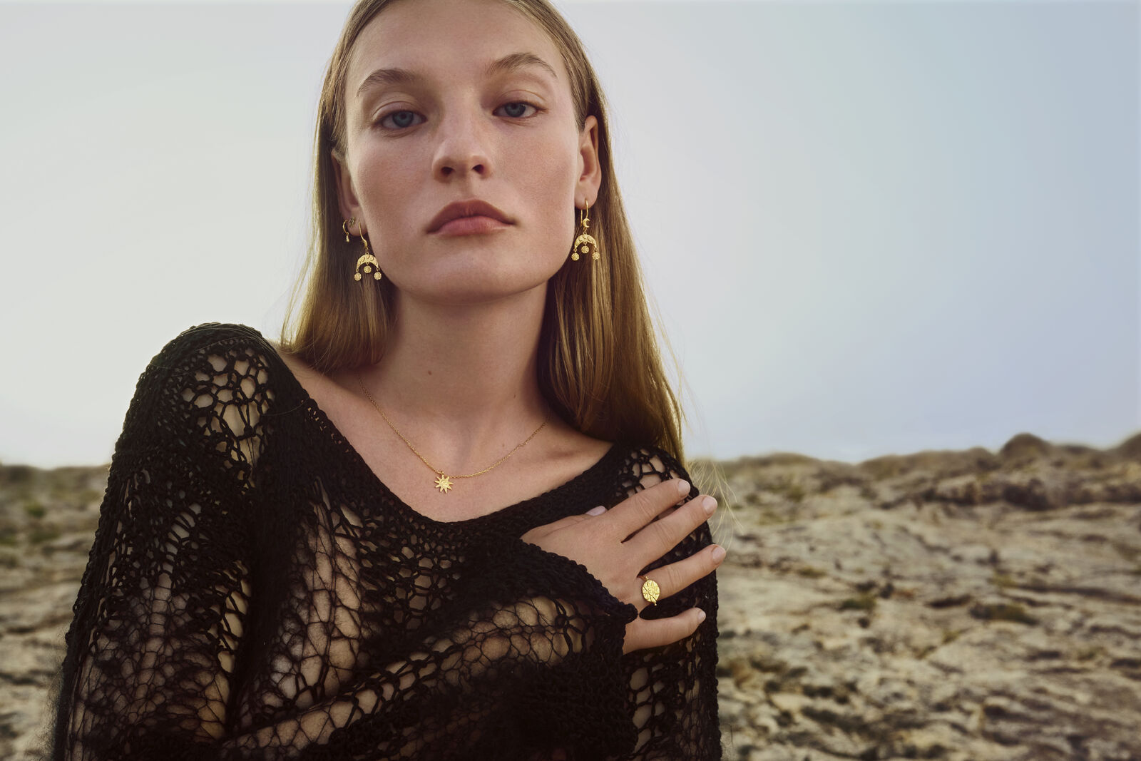 Soleima halskæde - forgyldt